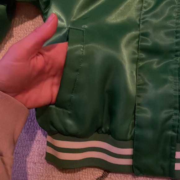 Mini rodini Emerald Green Satin Baseball Jacket Size 6-7 yr - Picture 8 of 11